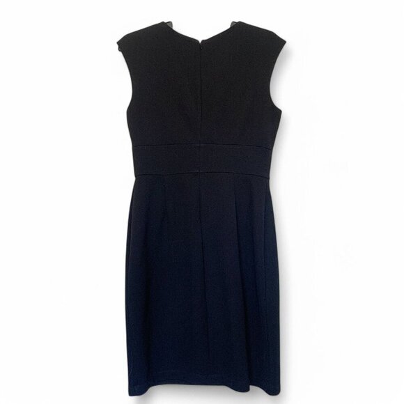 Donna Ricco New York Black Sleeveless Cocktail Sheath Dress Midi Length Size 8 - Picture 4 of 7